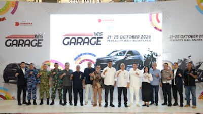 Seremoni pembukaan IIMS Garage Balikpapan 2026 di Pentacity Mall, dihadiri Adwar Skenda Putra, Gasali, jajaran Forkopimda, serta perwakilan komunitas IMI Balikpapan dan IOF Kalimantan Timur.