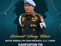 Jaring Lidkrimpamfik Puspom TNI Ucapkan Selamat Ulang Tahun kepada Danpuspom TNI Mayjen TNI Yusri Nuryanto