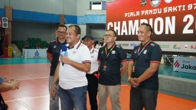 Panitia dan Pengurus Pandu Sakti 97 Hadiri Penutupan Turnamen Bola Voli Putri